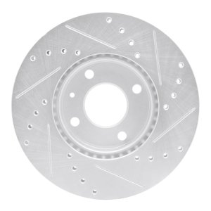Chevrolet Spark Brake Rotor (1) - Front Left - R1 Concepts - Drilled & Slotted - Silver - `16-`22